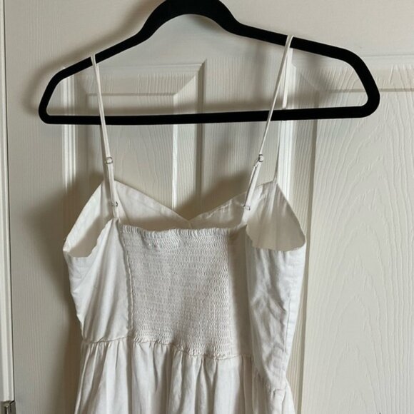 H&M White Linen Blend Buttons Dress Midi size small - Picture 6 of 9